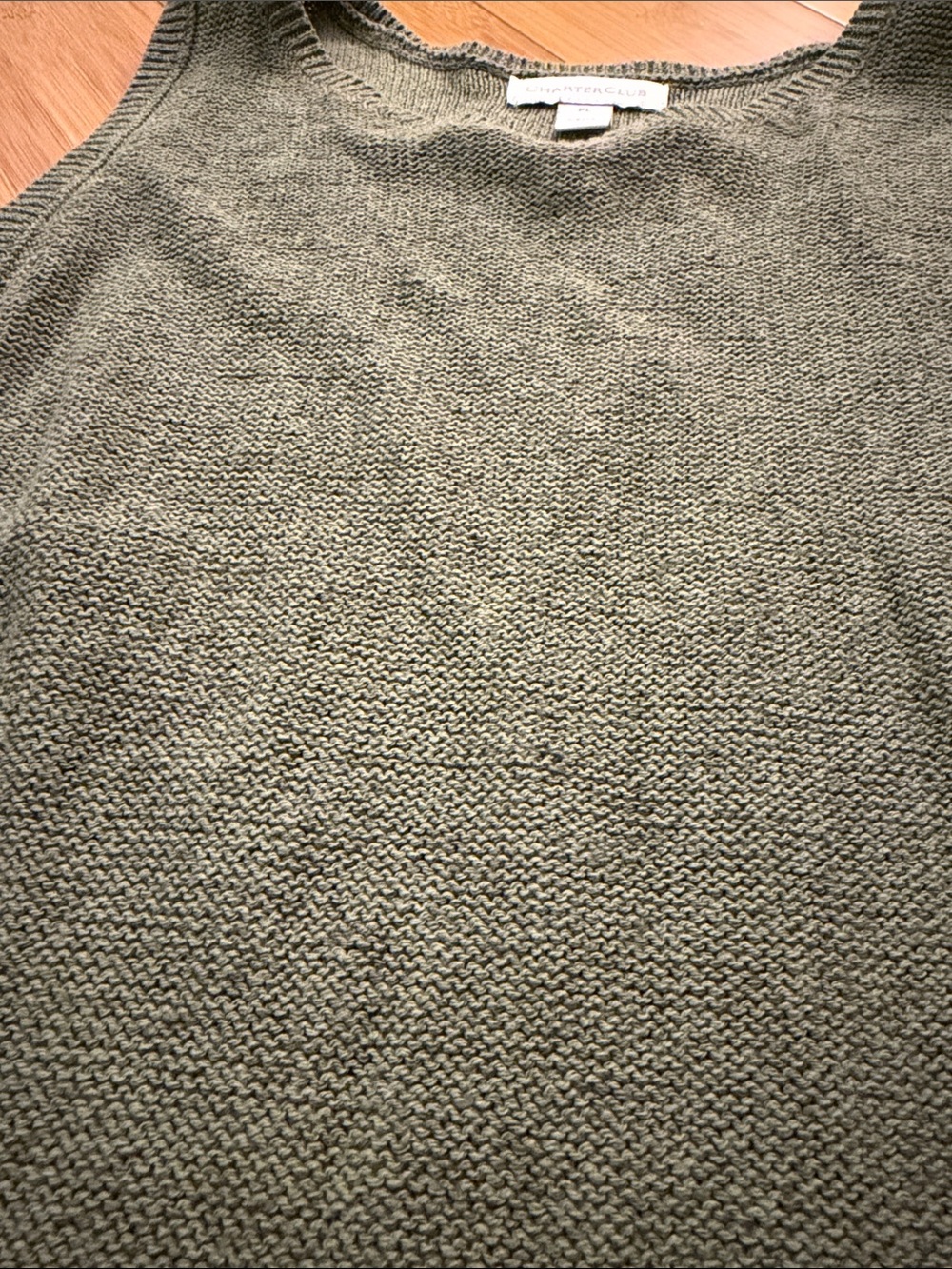 Charter Club Olive Knit Sleeveless Tank - Picture 4 of 4